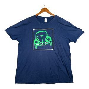 VW Beetle Bug Cruising Vtg Car Cruise T Shirt Tee Blue Racing Box USA Adult 2XL